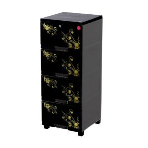 Premio Silver Advance Wardrobe - 4 Drawer- Black